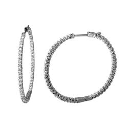 Natural 1.75 CTW Diamond Earrings 14K White Gold - REF-162X9T
