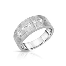 Natural 0.32 CTW Diamond & Princess Diamond Ring 14K White Gold - REF-87X3T