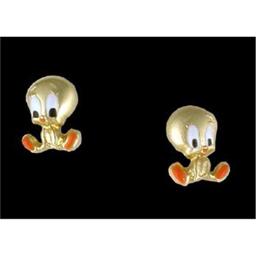 14KY Gold Anemal Tweety Bird Screw Back Earring