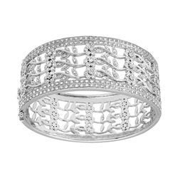 Natural 2.94 CTW Diamond Bangle 14K White Gold - REF-625M5F