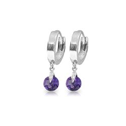 Genuine 1.50 ctw Amethyst Earrings 14KT White Gold - REF-25V8W