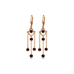 Genuine 3 ctw Garnet Earrings 14KT Rose Gold - REF-48T9A