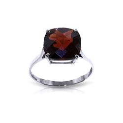 Genuine 4.5 ctw Garnet Ring 14KT White Gold - REF-37A8K