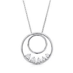 Natural 0.76 CTW Diamond Necklace 14K White Gold - REF-126R9K