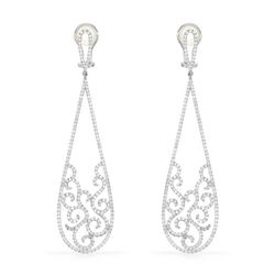 Natural 4.22 CTW Diamond Earrings 14K White Gold - REF-554M4F