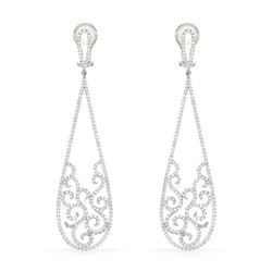 Natural 4.22 CTW Diamond Earrings 14K White Gold - REF-554M4F