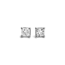 Genuine 1.0 ctw Diamond Anniversary Earrings 14KT White Gold - REF-138W8Y