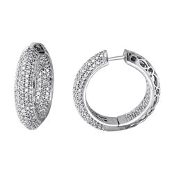 Natural 2.85 CTW Diamond Earrings 14K White Gold - REF-284R4K
