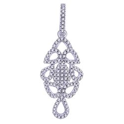 Natural 0.17 CTW Diamond & Pendant 14K White Gold - REF-19H8W