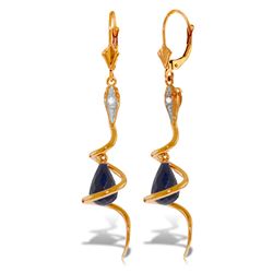 Genuine 6.66 ctw Sapphire & Diamond Earrings 14KT Rose Gold - REF-104F3Z
