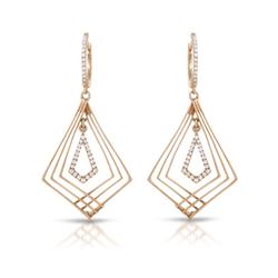 Natural 0.29 CTW Diamond Earrings 14K Rose Gold - REF-67H5W