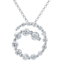 Natural 1.14 CTW Diamond Necklace 14K White Gold - REF-130R5K