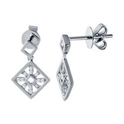 Natural 0.12 CTW Diamond Earrings 14K White Gold - REF-23R4K