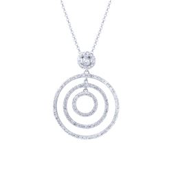 Natural 0.83 CTW Diamond Necklace 14K White Gold - REF-89R3K