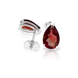 Genuine 3.15 ctw Garnet Earrings 14KT White Gold - REF-21Z2N