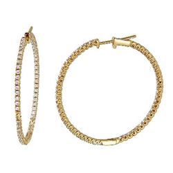 Natural 1.30 CTW Diamond Earrings 14K Yellow Gold - REF-167R4K