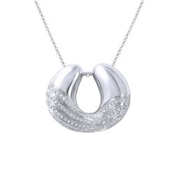 Natural 0.54 CTW Diamond Necklace 14K White Gold - REF-89H3W