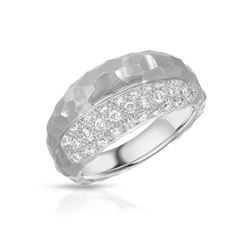 Natural 0.51 CTW Diamond Ring 18K White Gold - REF-114H3W