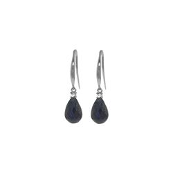Genuine 6.7 ctw Sapphire & Diamond Earrings 14KT White Gold - REF-28A8K