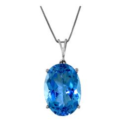 Genuine 8 ctw Blue Topaz Necklace 14KT White Gold - REF-36K3V