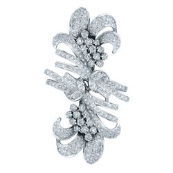 Natural 2.64 CTW Diamond & Brooch 18K White Gold - REF-316R8K