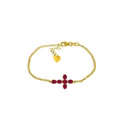 Genuine 1.70 ctw Ruby Bracelet 14KT Yellow Gold - REF-66F2Z