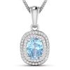 Image 1 : Natural 2.36 CTW Aquamarine & Diamond Pendant 14K White Gold - REF-47F2N