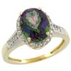 Image 1 : 2.60 CTW Mystic Topaz & Diamond Ring 10K Yellow Gold - REF-46N7Y