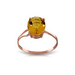 Genuine 2.2 ctw Citrine Ring 14KT Rose Gold - REF-27Y8F