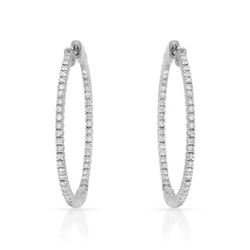 Natural 1.21 CTW Diamond Earrings 14K White Gold - REF-170M3F