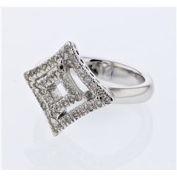 Natural 0.38 CTW Diamond Ring 14K White Gold - REF-68Y4N