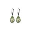 Image 1 : Genuine 10 ctw Green Amethyst Earrings 14KT White Gold - REF-45N3R