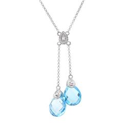 Natural 6.59 CTW Topaz & Diamond Necklace 14K White Gold - REF-40M5F