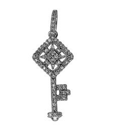 Natural 0.15 CTW Diamond Necklace 14K White Gold - REF-26M3F