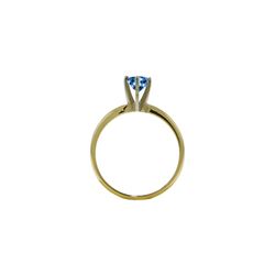 Genuine 0.65 ctw Blue Topaz Ring 14KT White Gold - REF-26W9Y