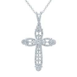 Natural 0.73 CTW Diamond Pendant 14K White Gold - REF-73R8K