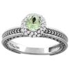 Image 1 : 0.67 CTW Amethyst & Diamond Ring 14K White Gold - REF-53X3M