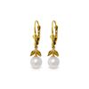 Image 1 : Genuine 4.4 ctw Pearl & Citrine Earrings 14KT Yellow Gold - REF-25H3X