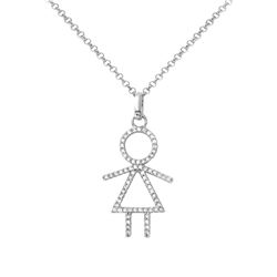 Natural 0.24 CTW Diamond Necklace 14K White Gold - REF-34H2W