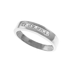 Genuine 0.02 ctw Diamond Anniversary Ring 14KT White Gold - REF-46M2T