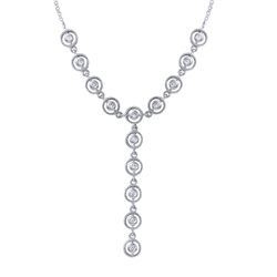 Natural 0.16 CTW Diamond Necklace 14K White Gold - REF-45X9T