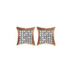 Genuine 0.40 ctw Diamond Anniversary Earrings 14KT Rose Gold - REF-89Y7F