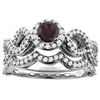 Image 1 : 1.10 CTW Garnet & Diamond Ring 14K White Gold - REF-93N4Y