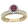 Image 1 : 0.95 CTW Ruby & Diamond Ring 14K Yellow Gold - REF-66W2F