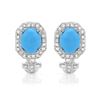 Image 1 : Natural 4.56 CTW Turquoise & Diamond Earrings 14K White Gold - REF-107R3K
