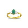 Image 1 : Genuine 0.51 ctw Emerald & Diamond Ring 14KT Yellow Gold - REF-29F2Z