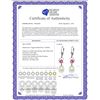 Image 2 : Genuine 9 ctw Pink Topaz Earrings 14KT White Gold - REF-36X8M