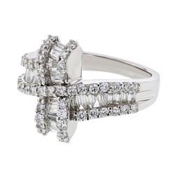 1.29 CTW Diamond Ring 18K White Gold - REF-134H5M