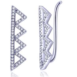 0.14 CTW Diamond Earrings 14K White Gold - REF-15R9K