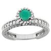 Image 1 : 0.86 CTW Emerald & Diamond Ring 14K White Gold - REF-67F2N